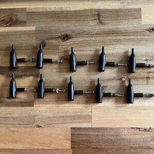 Bundle of 10 Wine Bottle Black Metal Cabinet Knobs